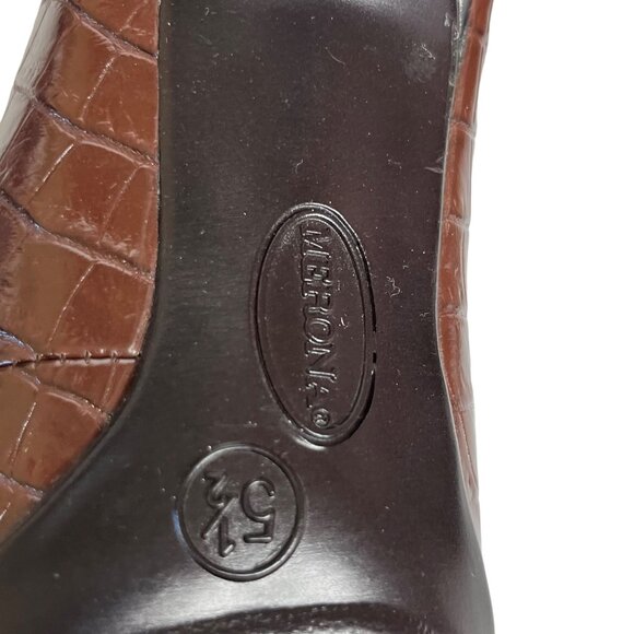 Merona Pumps Heels Shoes Womens Size 5.5 Brown Faux Leather Crocodile Print - Picture 10 of 11